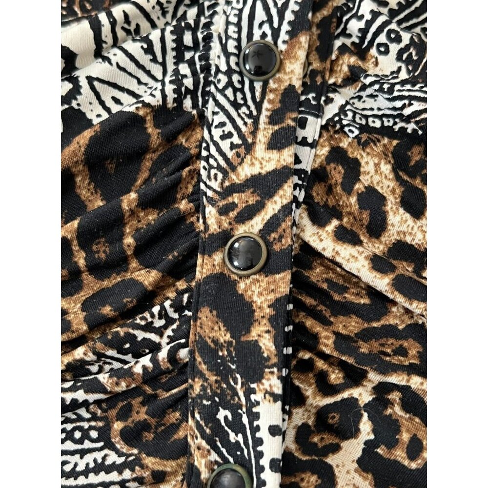 Cache Animal Leopard Print Paisley Top S - Picture 4 of 8